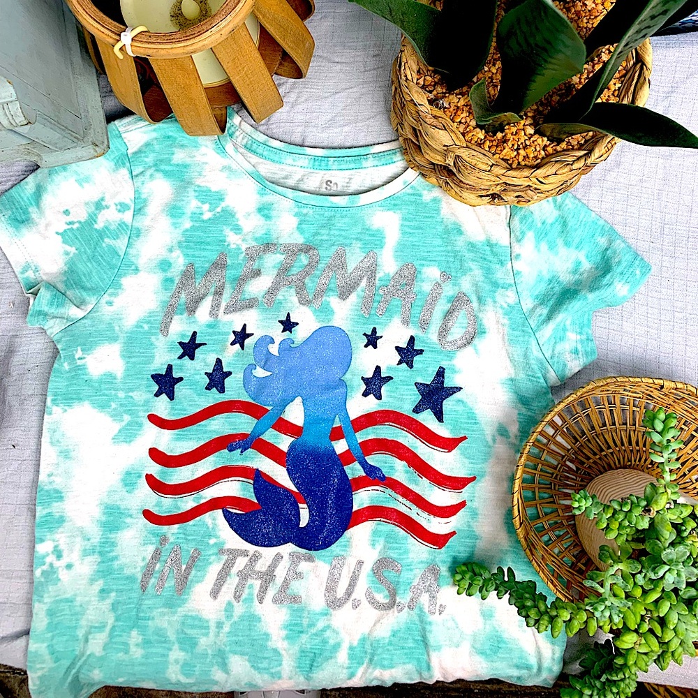 America Patriotic USA Girls Mermaid SO Play condition T-Shirt